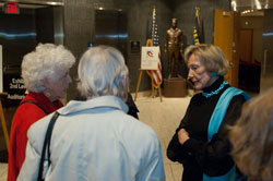 Bess Abell speakers with Museum visitors.